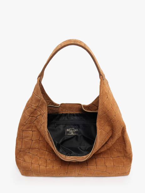 Shoulder Bag Velvet Croco Leather Milano Brown velvet croco CV26061 other view 3