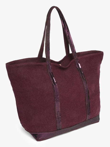 Zipped Linen Tote Bag Le Cabas Sequins Vanessa bruno Violet cabas lin 31V40409 other view 2