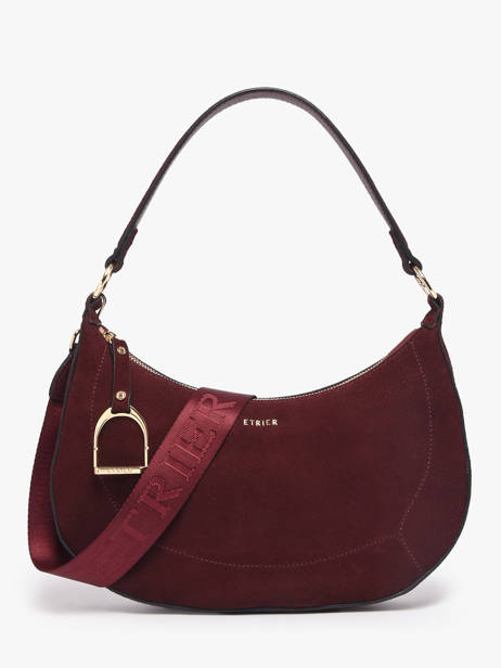 Shoulder Bag Altesse Suede Leather Etrier Red altesse suede EASU017M