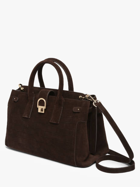 Satchel M Equestre Croco Leather Etrier Brown equestre croco EEQC142M other view 3