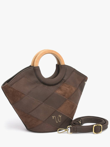 Sac Bandoulière Neflier Patchwork Woomen Marron neflier patchwork WNET02 vue secondaire 3