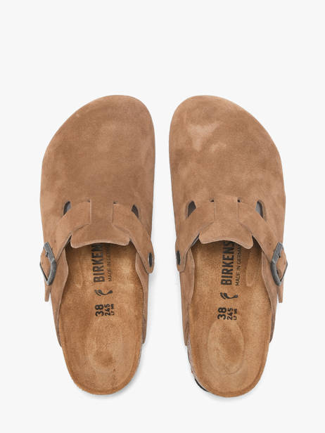 Slippers In Leather Birkenstock Brown unisex 1032795 other view 4