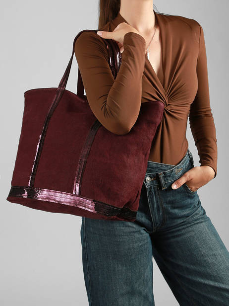 Zipped Linen Tote Bag Le Cabas Sequins Vanessa bruno Violet cabas lin 31V40409 other view 1
