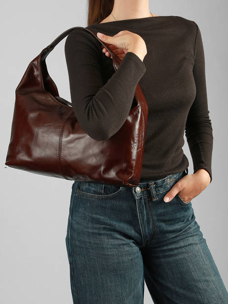 Shoulder Bag Shiny Sauvage Leather Milano Brown shiny sauvage SS26061 other view 1