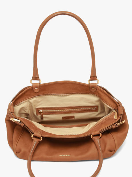 Large Leather Lune Shoulder Bag Nubuck Leather Vanessa bruno Brown lune 3V40921 other view 3