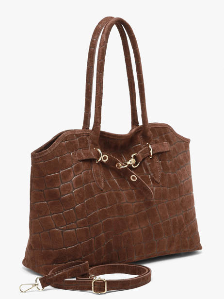 Shopping Bag Velvet Croco Leather Milano Brown velvet croco CV26063 other view 1