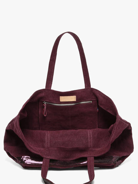 Large Le Cabas Tote Bag Linnen Sequins Vanessa bruno Violet cabas lin 31V40315 other view 3