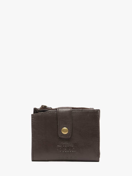 Leather Cow Coin Purse Basilic pepper Brown cow BCOW94