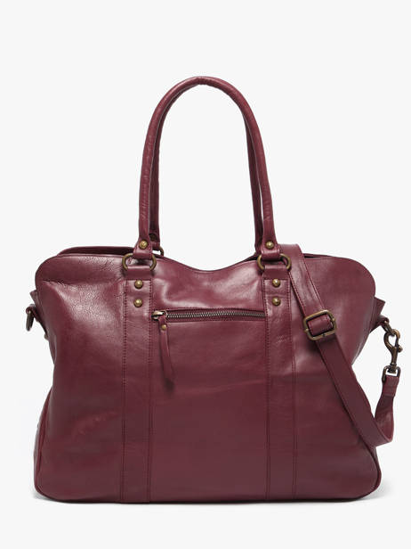 A4 Size Shoulder Bag Cow Leather Basilic pepper Red cow BCOW78 other view 4