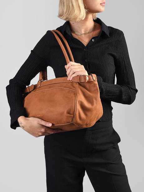 Large Leather Lune Shoulder Bag Nubuck Leather Vanessa bruno Brown lune 3V40921 other view 1