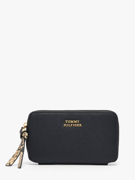 Portefeuille Cuir Tommy hilfiger Noir th leather AW18939