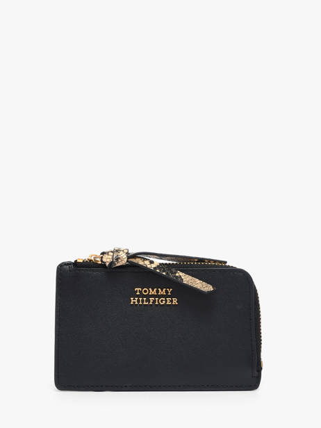 Portefeuille Cuir Tommy hilfiger Noir th leather AW18937