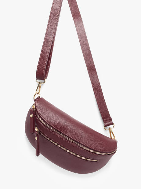 Sac Banane Cuir Milano Violet caviar CA23111O vue secondaire 2