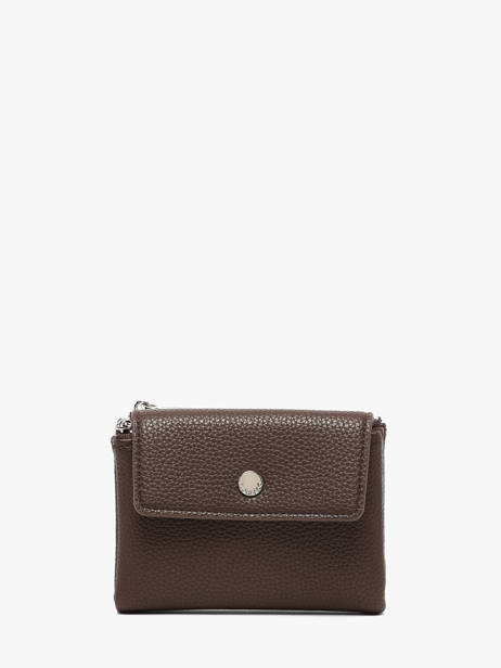 Coin Purse With Card Holder Grained Flora & co Brown grained F5019
