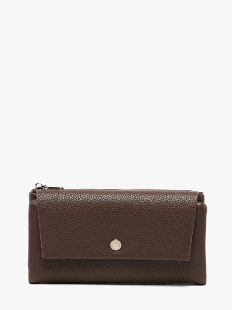 Portefeuille Porte-monnaie Grained Flora & co Marron grained F5039