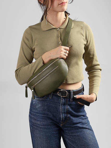 Sac Banane Cuir Milano Vert caviar CA23111O vue secondaire 1