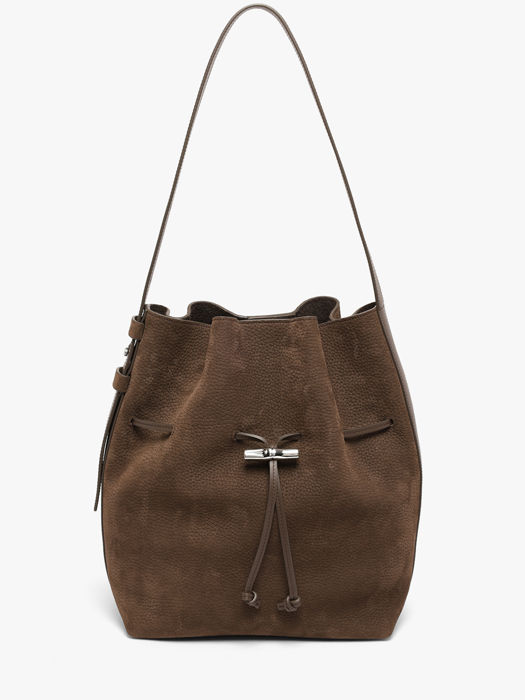 Longchamp Le roseau coulisse nubuck Sacs porté main Marron
