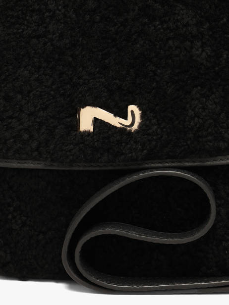 Sac Bandoulière Ulysse Peau Lainée Et Cuir Nathan baume Noir odyssey 2S vue secondaire 2