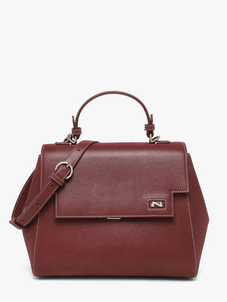 Sac Porté Main Louise Cuir Nubuck Nathan baume Rouge dynasty 1NG