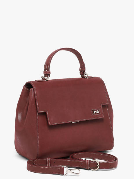 Sac Porté Main Louise Cuir Nubuck Nathan baume Rouge dynasty 1NG vue secondaire 1