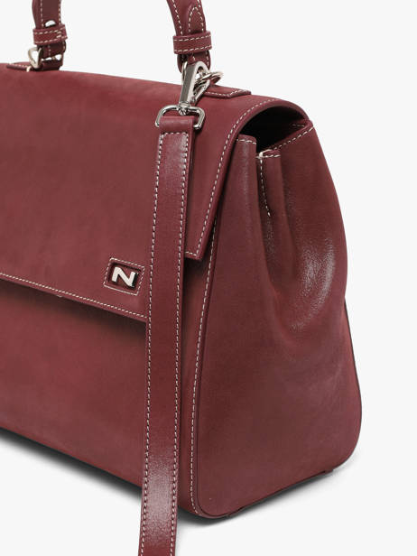 Sac Porté Main Louise Cuir Nubuck Nathan baume Rouge dynasty 1NG vue secondaire 2
