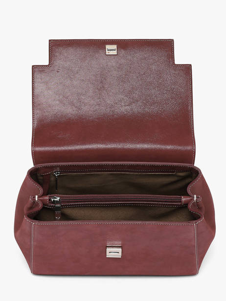 Sac Porté Main Louise Cuir Nubuck Nathan baume Rouge dynasty 1NG vue secondaire 3