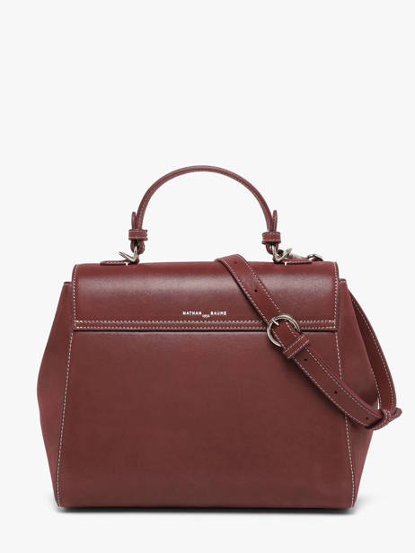 Sac Porté Main Louise Cuir Nubuck Nathan baume Rouge dynasty 1NG vue secondaire 4