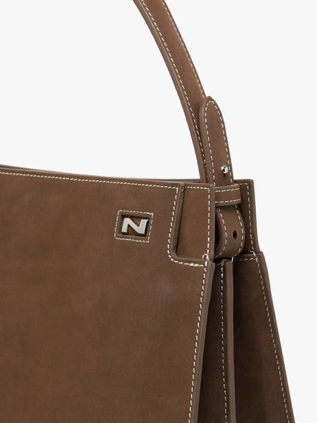 Sac à Main Elisabeth Cuir Nubuck Nathan baume Marron dynasty 4NG vue secondaire 2