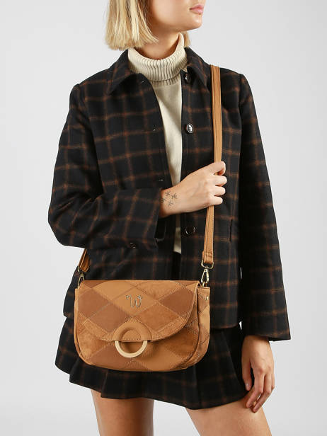 Sac Bandoulière Neflier Patchwork Woomen Marron neflier patchwork WNET04 vue secondaire 1