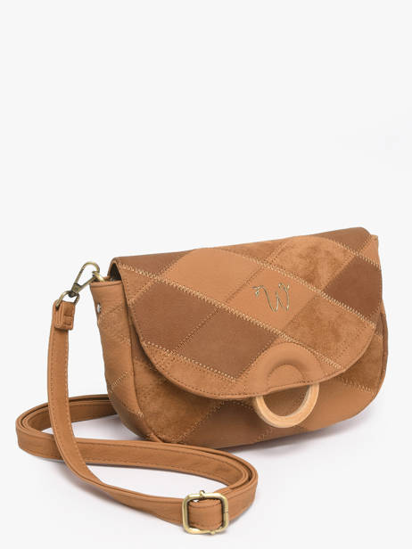 Sac Bandoulière Neflier Patchwork Woomen Marron neflier patchwork WNET04 vue secondaire 2