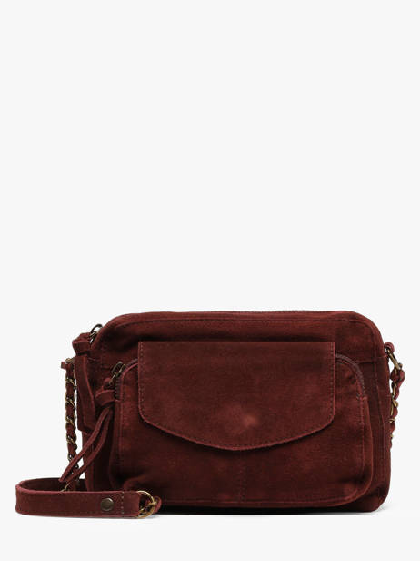 Leather Crossbody Bag Naina Pieces Red naina 17100639