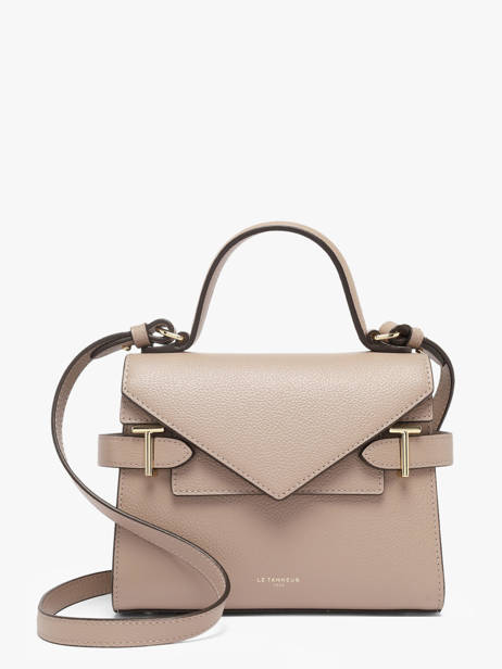 Small Grained Leather Emilie Crossbody Bag Le tanneur Beige emily TEMI1006
