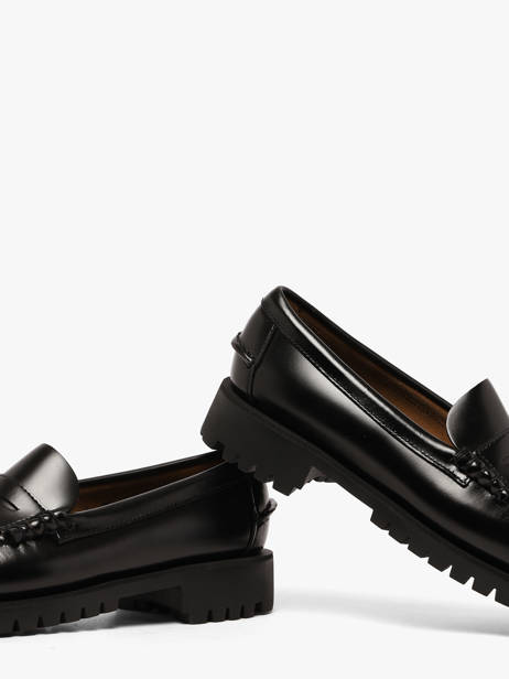 Dan Lug Hand-stitched Leather Loafers Sebago Black women 7002IJ0 other view 2