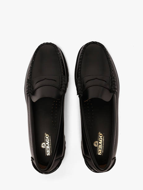 Dan Lug Hand-stitched Leather Loafers Sebago Black women 7002IJ0 other view 3