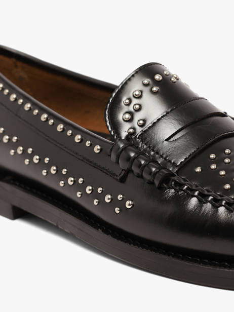 Dan Studs Hand-stitched Leather Loafers Sebago Black women 78118KW other view 2