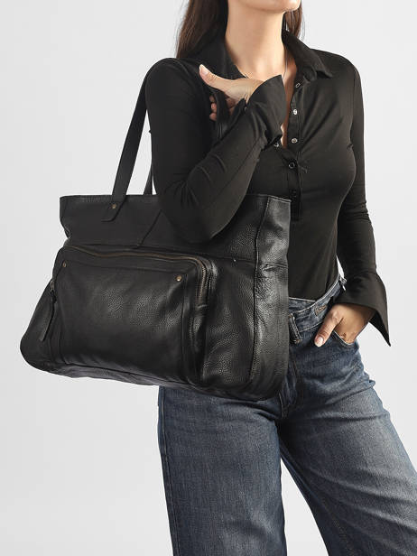 Shoulder Bag Ribs Leather Pieces Black ribs 17152864 other view 1