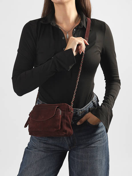 Leather Crossbody Bag Naina Pieces Red naina 17100639 other view 1