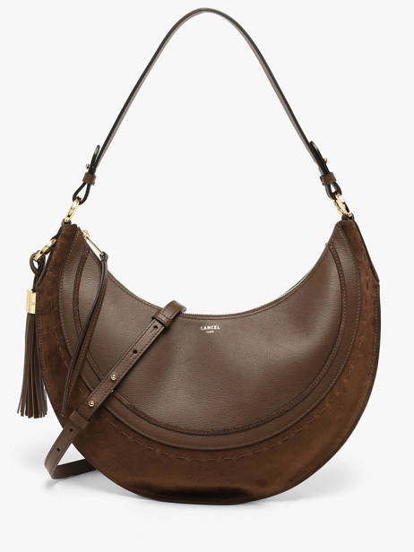 Sac Hobo M Zippé Hobohème Cuir Lancel Marron hoboheme A14219
