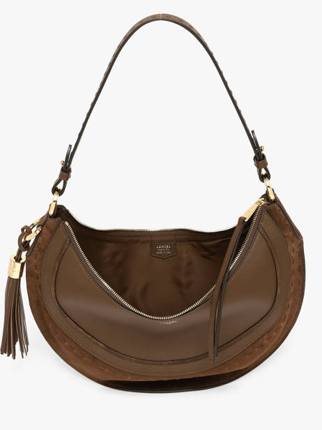 Sac Hobo M Zippé Hobohème Cuir Lancel Marron hoboheme A14219 vue secondaire 3