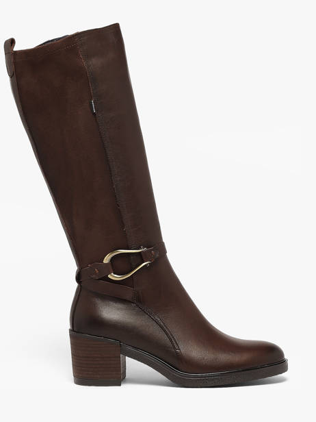 Heeled Boots In Leather Dorking Brown women SK