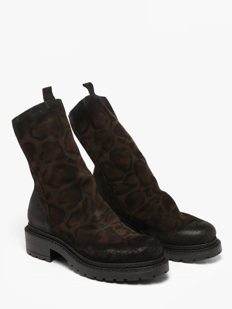 Boots Biker In Leather Metisse Brown women MA05 other view 1