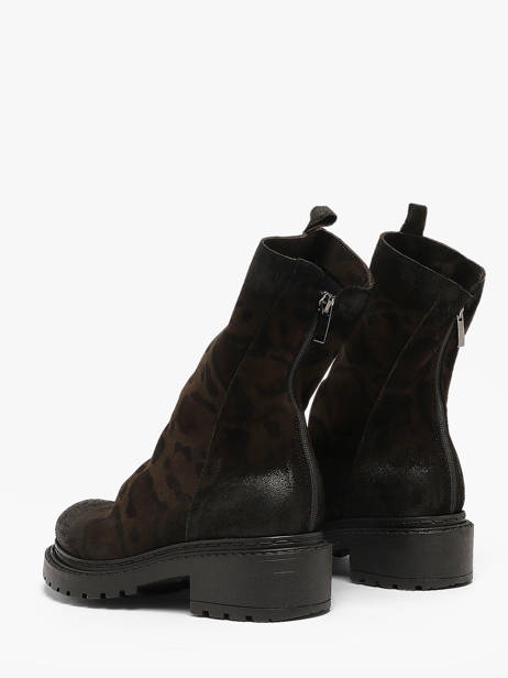 Boots Biker In Leather Metisse Brown women MA05 other view 2