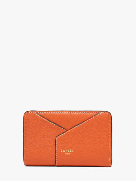 Wallet Enveloppe Leather Lancel Orange enveloppe A13710