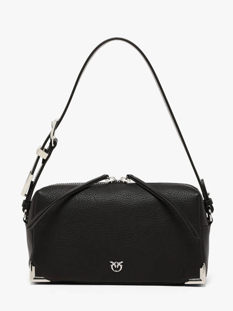 Leather Bauletto Shoulder Bag Pinko Black love bag soft 6761A3CX