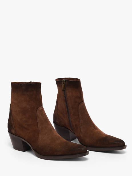Heeled Boots In Leather Metisse Brown women GA11 other view 1
