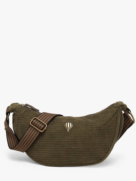 Sac Bandoulière Velours Le voyage en panier Vert velours AHP307