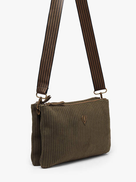 Shoulder Bag Velours Le voyage en panier Green velours AHP309 other view 1