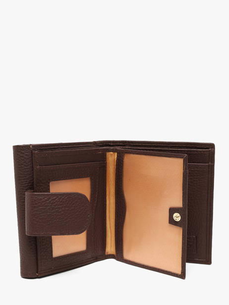 Leather Caviar Compact Wallet Crinkles Brown caviar 14068 other view 2