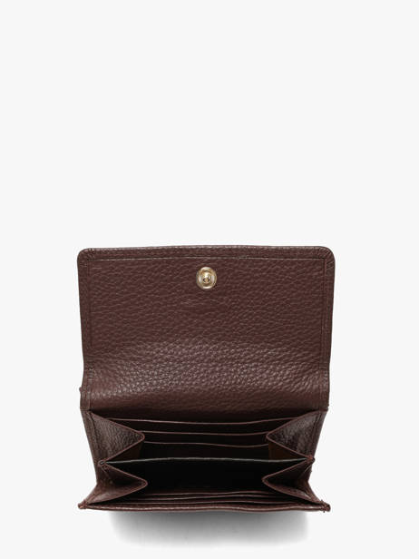 Leather Caviar Compact Wallet Crinkles Brown caviar 14068 other view 3