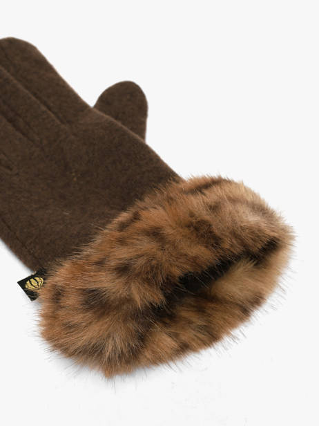 Leopard-trim Gloves Le voyage en panier Brown accessoires AHG004 other view 1